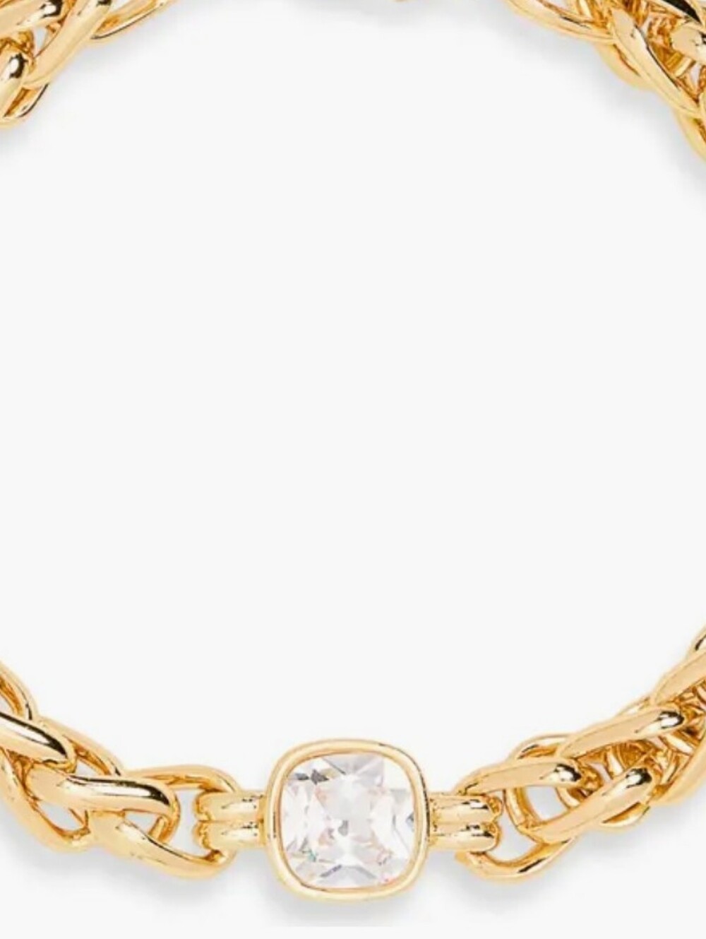 Bezel-set CZ CHAIN BRACELET/ BNWT/ Gold